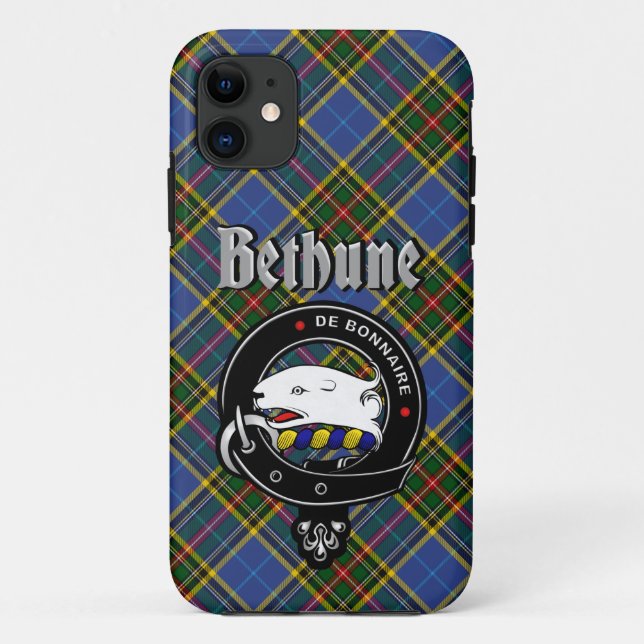 Coques Case-Mate iPhone Bethune Clan Badge & Tartan Phone Case (Dos)