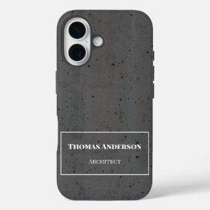 Coque Pour iPhone 16 Béton blanc moderne et gris foncé