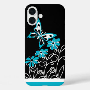 iPhone 16 Plus Case Beurre bleu et fleurs d'Aqua