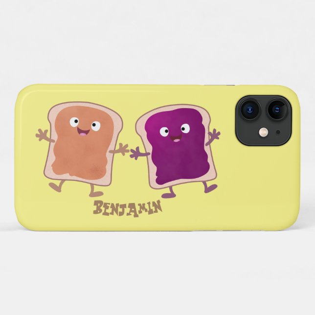 Coques Case-Mate iPhone Beurre d'arachide mignonne et caricature sandwich  (Dos (Horizontal))