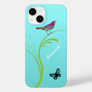 Coques Pour iPhone Beurre d'oiseau rose Vintage sur Aqua