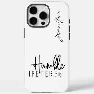 Coques iPhone 16 Pro Max Bible minimaliste moderne Verse 1 Pierre 5:6 iPhon