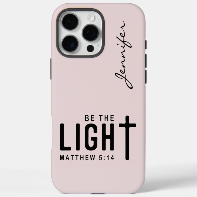 Coques Case-Mate iPhone Bible rose vierge vers Matthieu 5:14 iPhone (Verso)