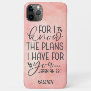 Case-Mate iPhone Case Bible verset chrétien aquarelle rose Je connais le