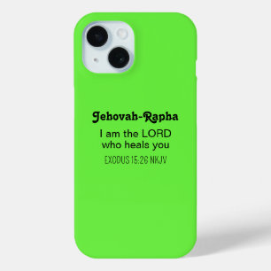Coque Pour iPhone 15 Bible Verset de Guérison Mignon Vert Citron Chréti