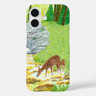 Coque Pour iPhone 16 Biche et faon