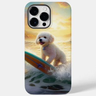 Coque Pour Pour iPhone 14 Pro Max Bichon Frise Beach Plage Surf Peinture