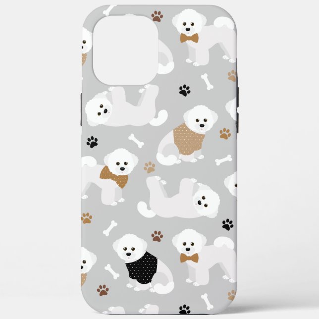 Coques Case-Mate iPhone Bichon Frise Bones and Paws Grey (Verso)
