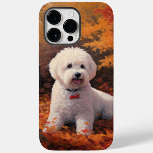 Coque Pour Pour iPhone 14 Pro Max Bichon Frise en automne Feuilles automne Inspire