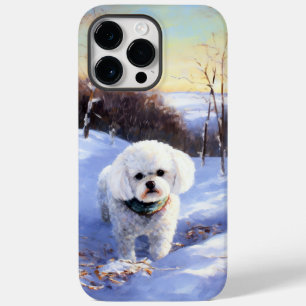Coque Pour Pour iPhone 14 Pro Max Bichon Frise Laisser neiger Noël