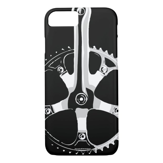 Coques Case-Mate iPhone Bicyclette Crankset - blanc de Pista sur le noir (Dos)