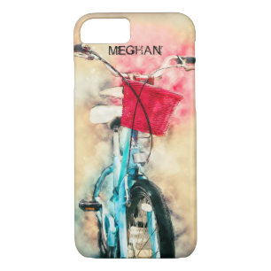 Coque iPhone 8/7 Bicyclette grunge vintage avec le panier et le