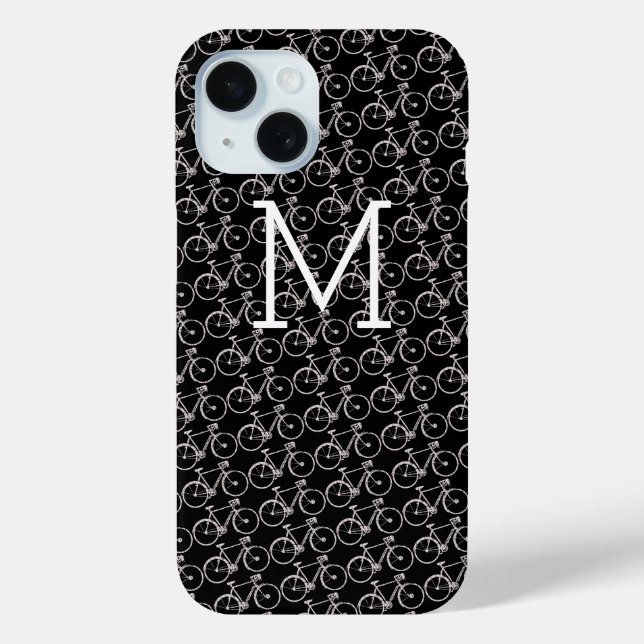 Coques Case-Mate iPhone bicyclettes blanches monogrammées (Verso)