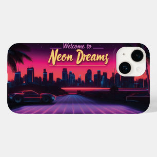 Coque Pour iPhone 14 Bienvenue à Neon Dreams - Retro Wave Cityscape