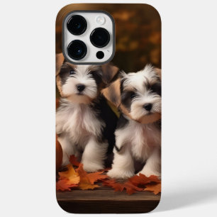 Coque Pour Pour iPhone 14 Pro Max Biewer Terrier Chiot Automne Citrouille délice