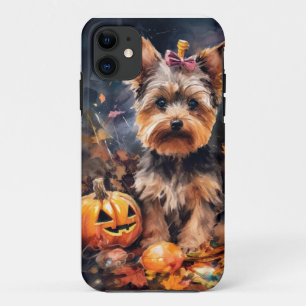 Case-Mate iPhone Case Biewer Terrier Halloween avec citrouilles effrayan