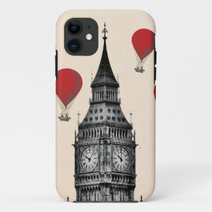 Coque Case-Mate Pour iPhone Big Ben et ballons à air d'un rouge ardent 2