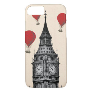 Coque iPhone 8/7 Big Ben et Red Hot Air Balloons 2