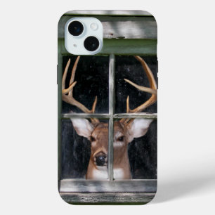 Coque iPhone 15 Mini Big Buck dans la fenêtre
