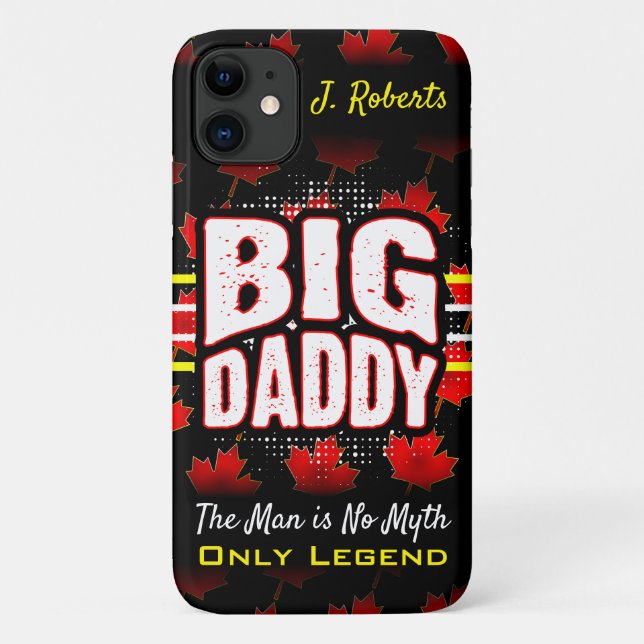 Coques Case-Mate iPhone Big Daddy Canadian Maple (Votre nom) sur Black (Dos)