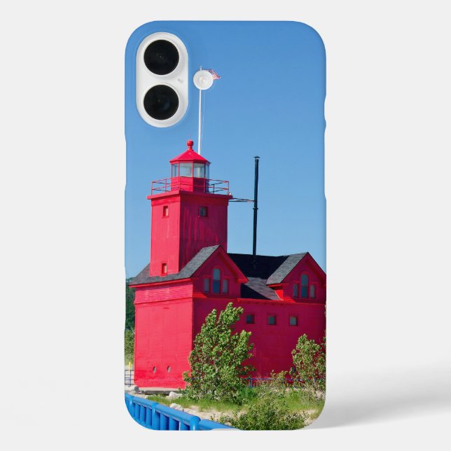 Coques Case-Mate iPhone Big Red Lighthouse dans le Michigan (Verso)