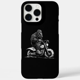 Coques iPhone 16 Pro Max Bigfoot équitation Un Vélo Moto Drôle Sasquatch M