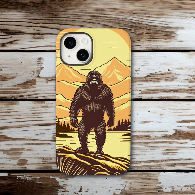 Coques Case-Mate iPhone Bigfoot Sasquatch Retro Art Personnalisé (Créateur téléchargé)