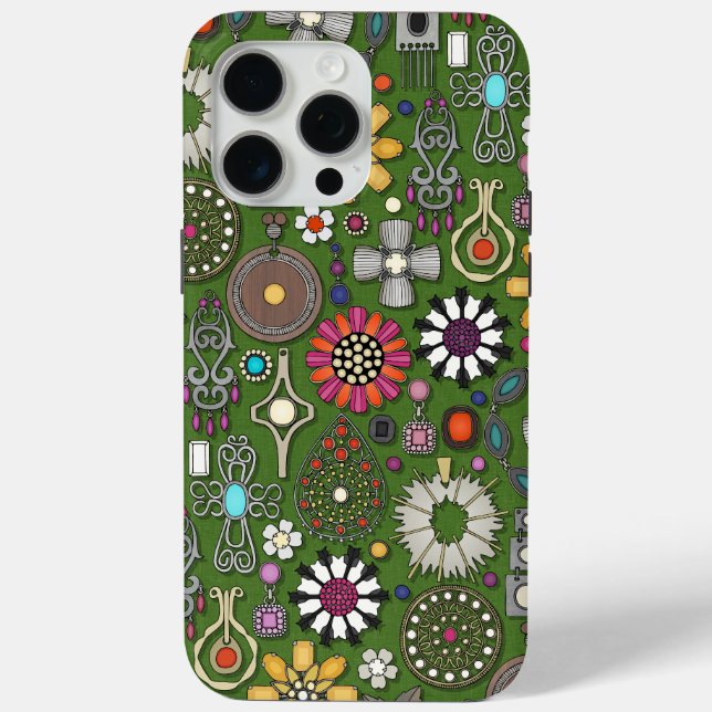Coques Case-Mate iPhone bijou boho trésor vert (Verso)