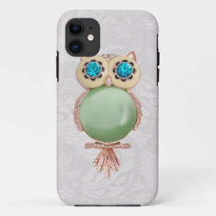 Coque Case-Mate Pour iPhone Bijou de hibou et IMAGE IMPRIMÉE de dentelle de