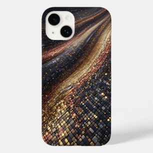 Coque Pour iPhone 14 Bijou Mosaïque de Luxe Royal Diamant et Or Rose