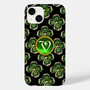 Coque Pour iPhone 14 Bijou Shamrock Gold Saint Patrick avec perles