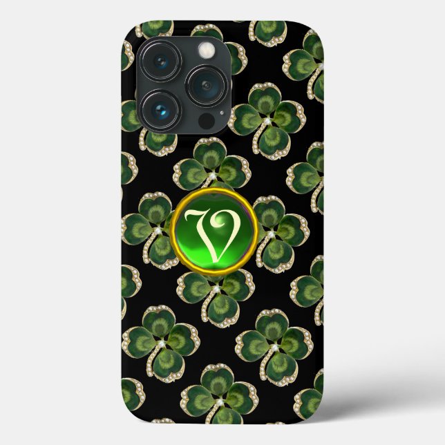 Coques Case-Mate iPhone Bijou Shamrock Gold Saint Patrick avec perles (Verso)