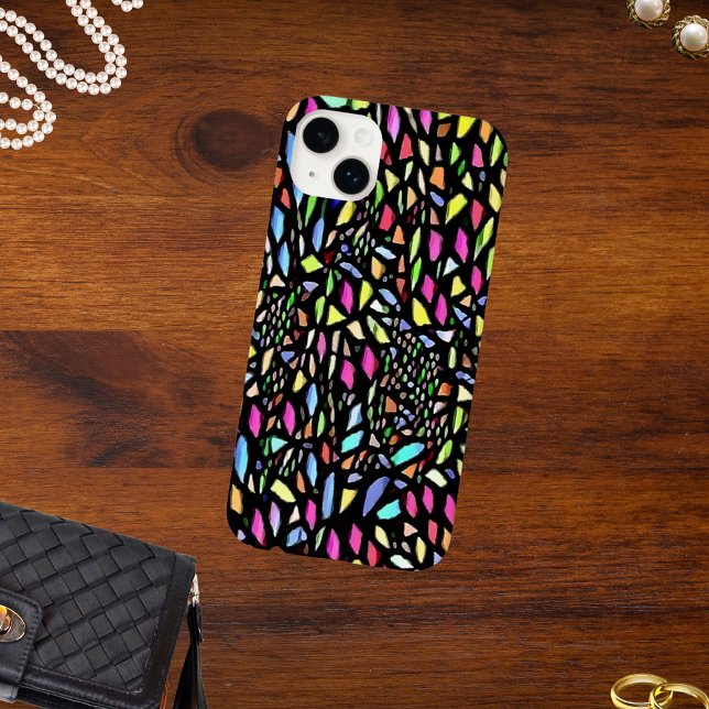 Coques Case-Mate iPhone Bijou Tone Noir Aquarelle Mosaïque (Créateur téléchargé)