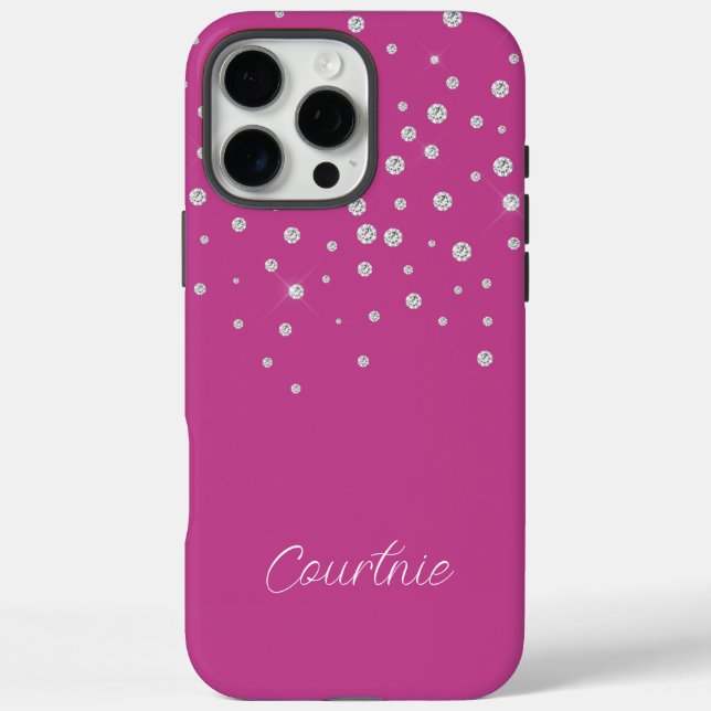 Coques Case-Mate iPhone Bijoux en diamant rose Glam (Verso)