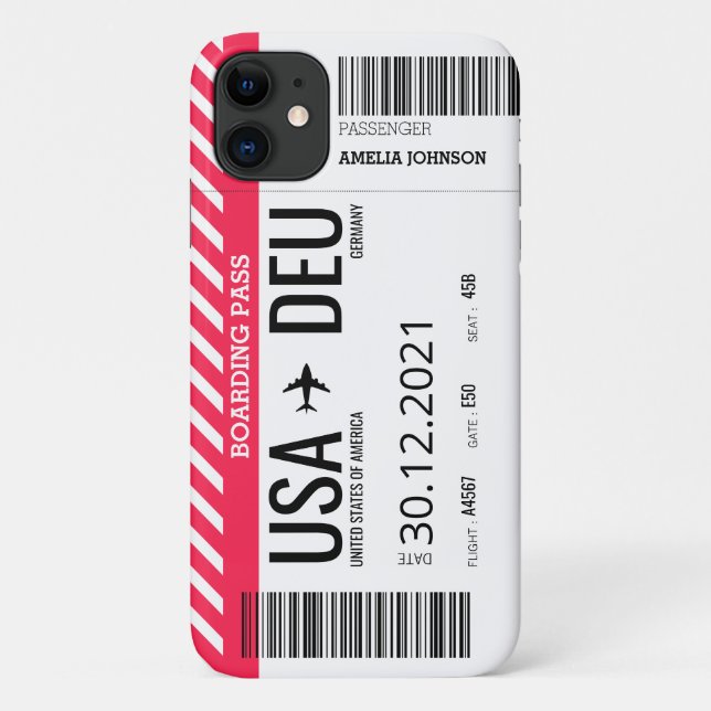 Coques Case-Mate iPhone Billet d'embarquement des avions (Personnaliser) (Dos)