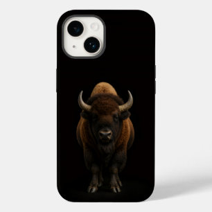 Coque Pour iPhone 14 Bison américain Noir 4 Luxe iPhone 14 Mate