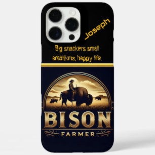 Coques iPhone 16 Pro Max Bison Farmer Tend à son troupeau dans les champs d