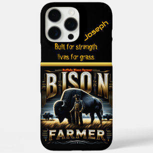 Coques iPhone 16 Pro Max Bison Farmers Tending to Herds in a Golden Field