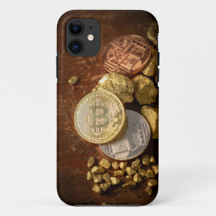 Case-Mate iPhone Case Bitcoin Cryptomonnaie Blockchain Rustic Gold BTC