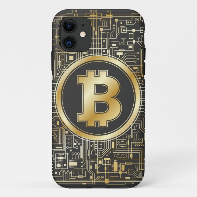 Coques Case-Mate iPhone Bitcoin Logo Crypto Circuit Board Cryptomonnaie (Dos)