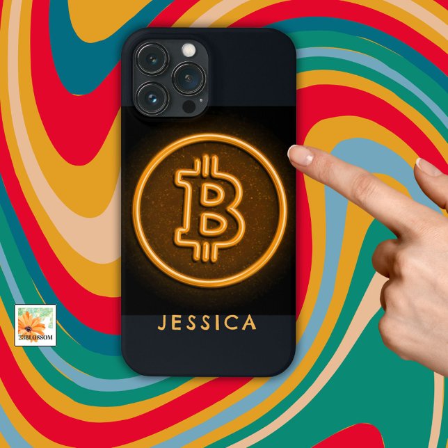 Coques Case-Mate iPhone Bitcoin RETRO panneau led CRYPTO cadeau personnali (Créateur téléchargé)