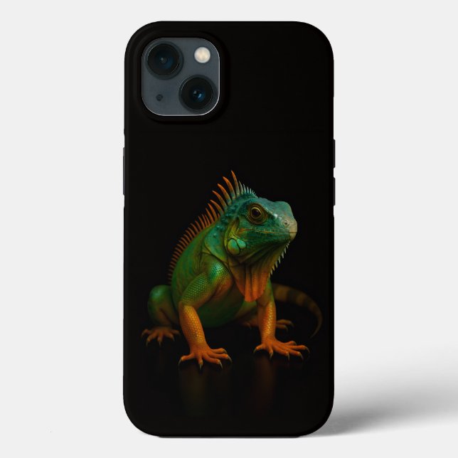 Coques Case-Mate iPhone Black 4 Luxe iPhone 13 case, Green Iguana (Verso)