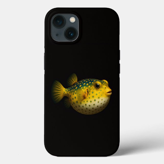 Coques Case-Mate iPhone Black 4 Luxe iPhone 13 case, Yellow Putterfish (Verso)