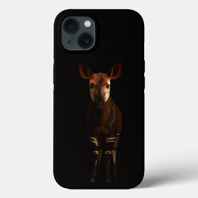 Coques Case-Mate iPhone Black 4 Luxe iPhone 13, Forest Okapi (Verso)