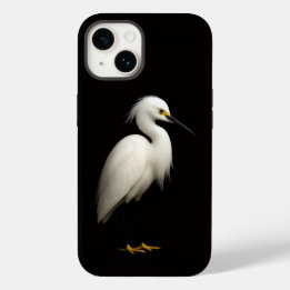 Coque Pour iPhone 14 Black 4 Luxe iPhone 14 Case-Mate, Snowy Egret