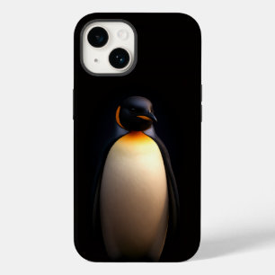 Coque Pour iPhone 14 Black 4 Luxe iPhone 14 Coque-Mate, Empereur Pengui