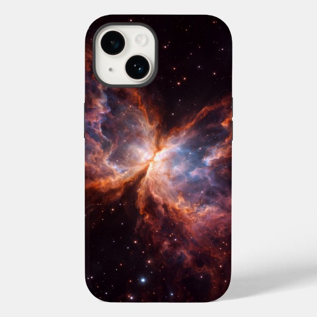 Coques Case-Mate iPhone Black 4 Luxe iPhone 14 Mate, Butterfly Nebula (Verso)