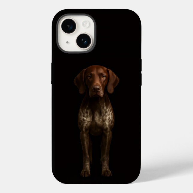 Coques Case-Mate iPhone Black 4 Luxe iPhone 14 Mate, German Pointer Dog (Verso)