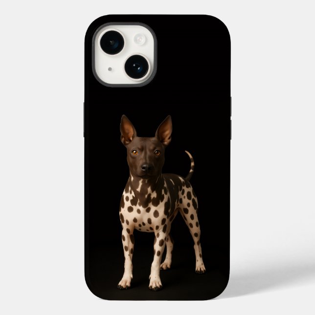 Coques Case-Mate iPhone Black 4 Luxe iPhone 14 Mate, Hairless Terrier (Verso)