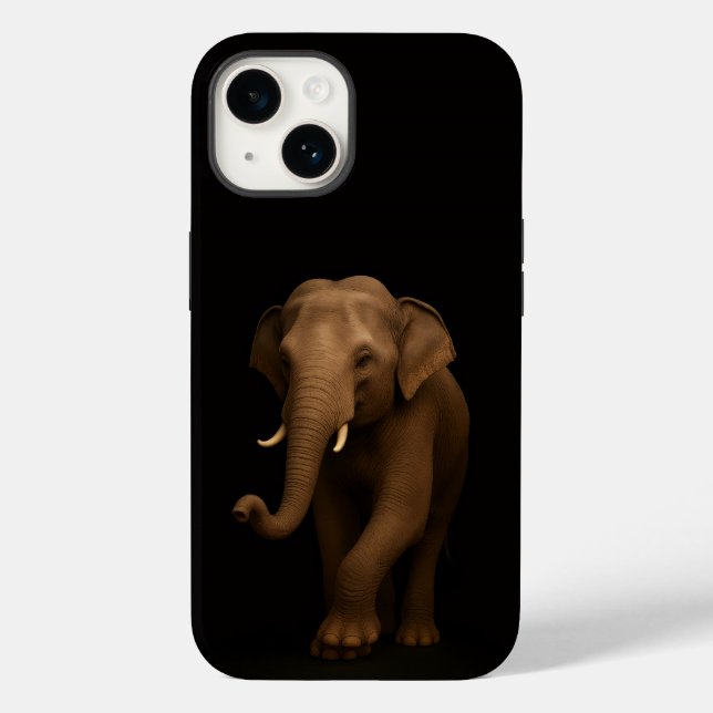 Coques Case-Mate iPhone Black 4 Luxe iPhone 14 Mate, Indian Elephant (Verso)